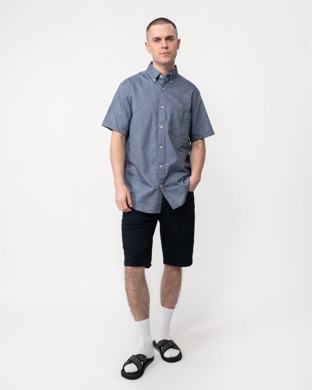 GANT Mens Regular Fit Short Sleeve Oxford Shirt - 423 Persian Blue