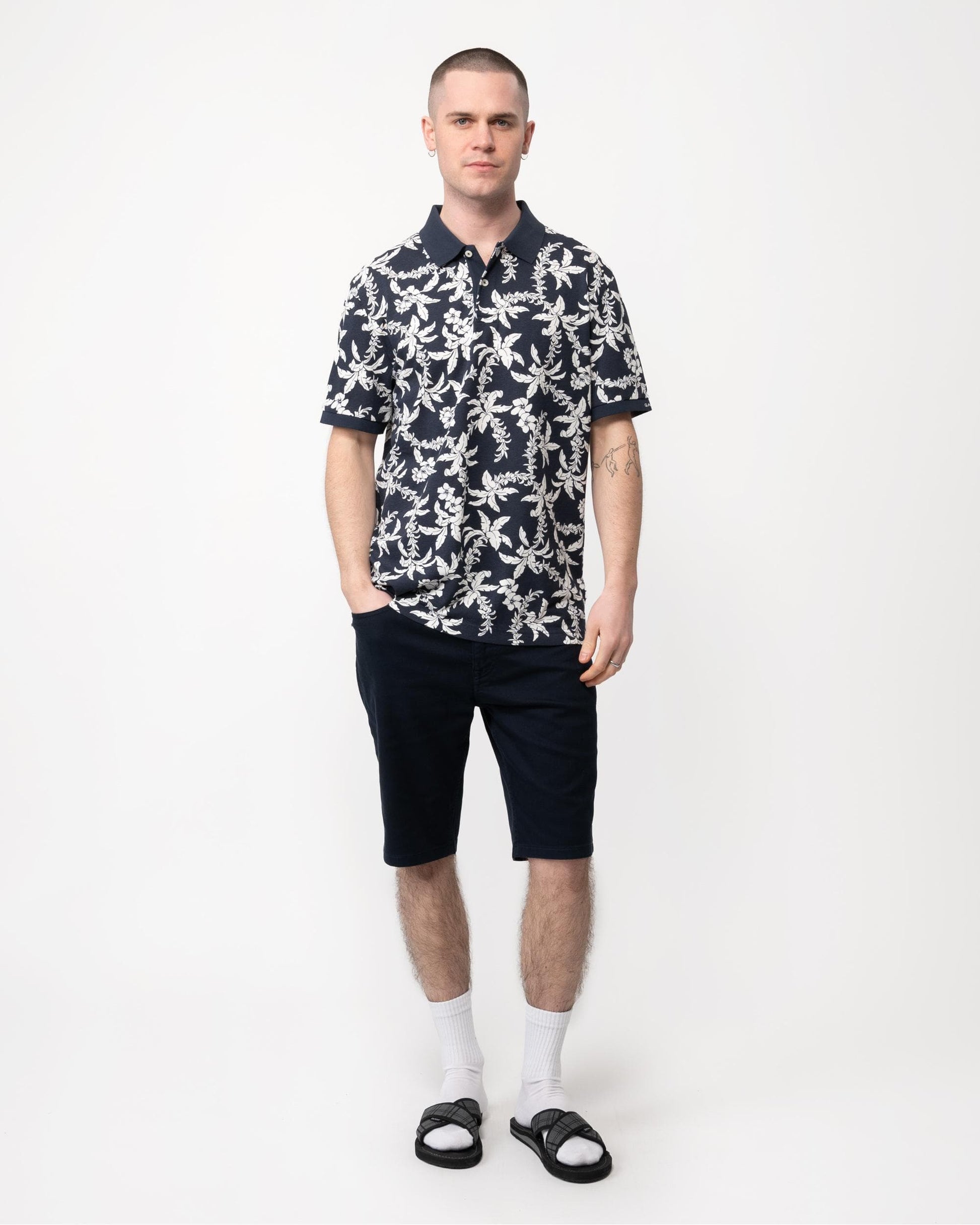 GANT GANT Mens Palm Lei Print Short Sleeve Polo