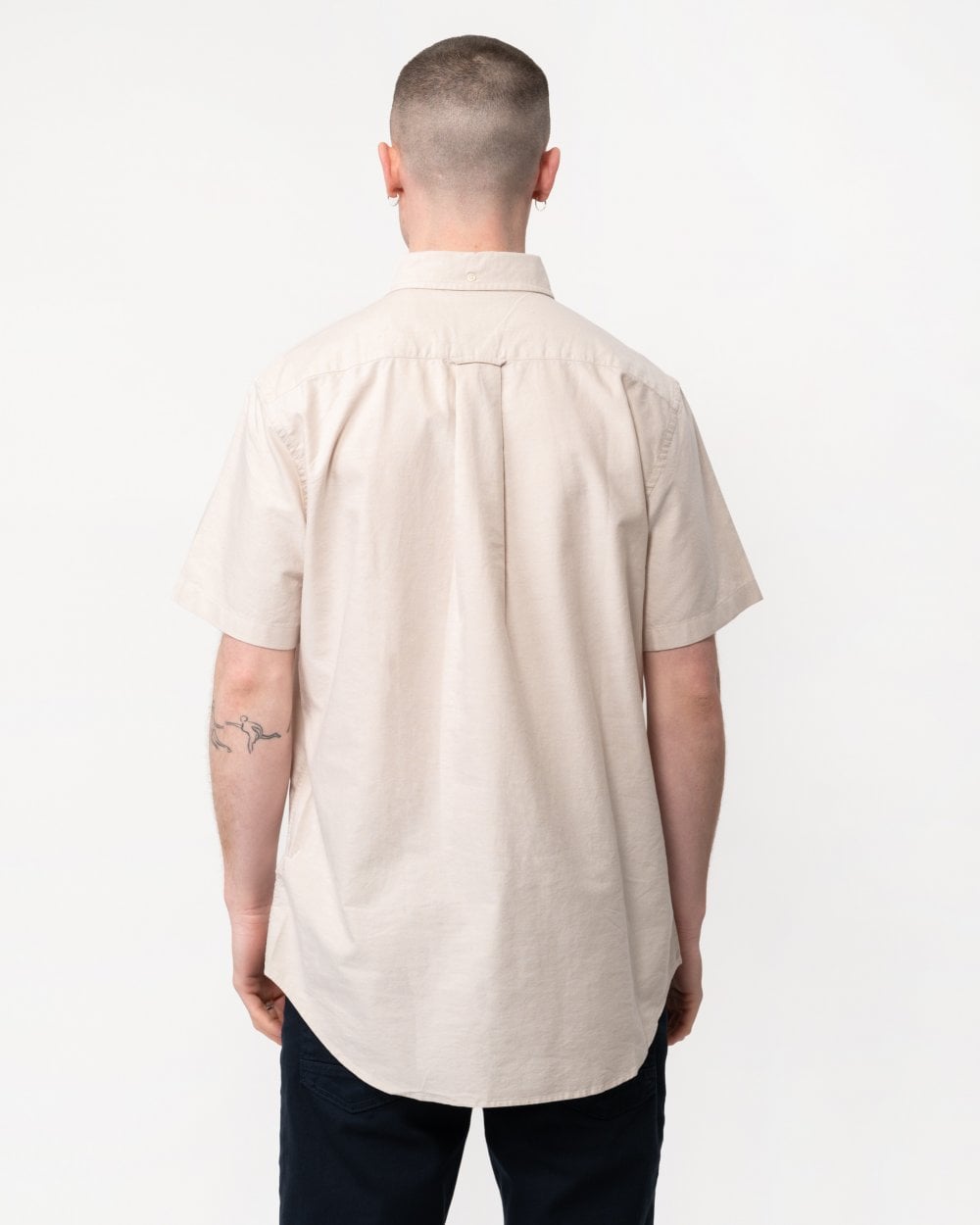 GANT Mens Regular Fit Short Sleeve Oxford Shirt - 277 Dry Sand