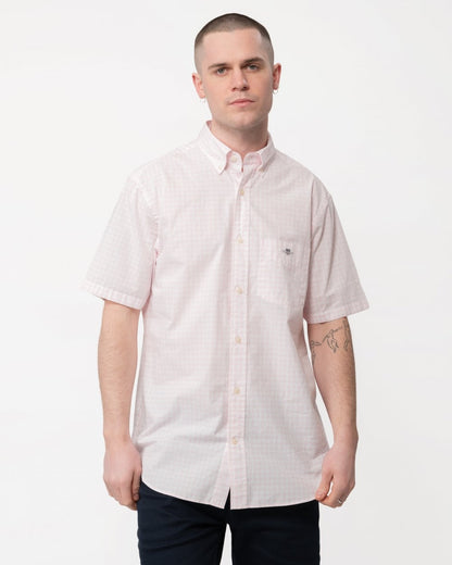 GANT Mens Regular Fit Short Sleeve Poplin Gingham Shirt