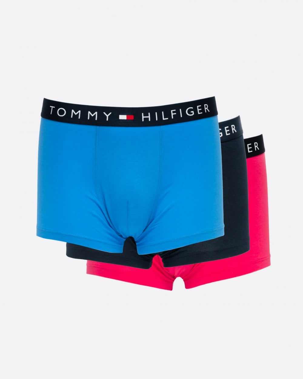 Tommy Hilfiger 3-Pack Mens Trunks - Laser Pink/Desert Sky/Blue Spell