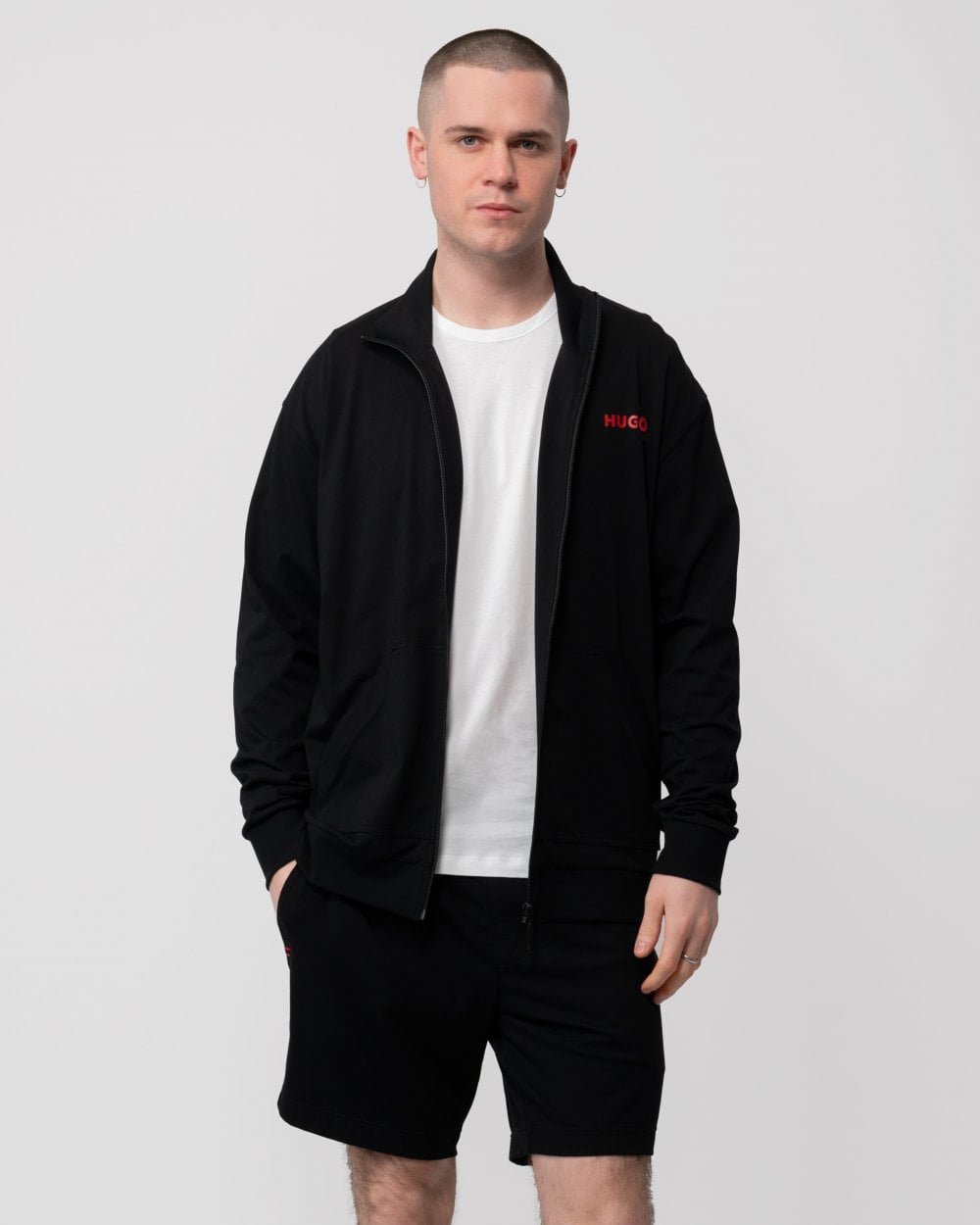 HUGO HUGO Linked Mens Full Zip Loungewear Sweatshirt