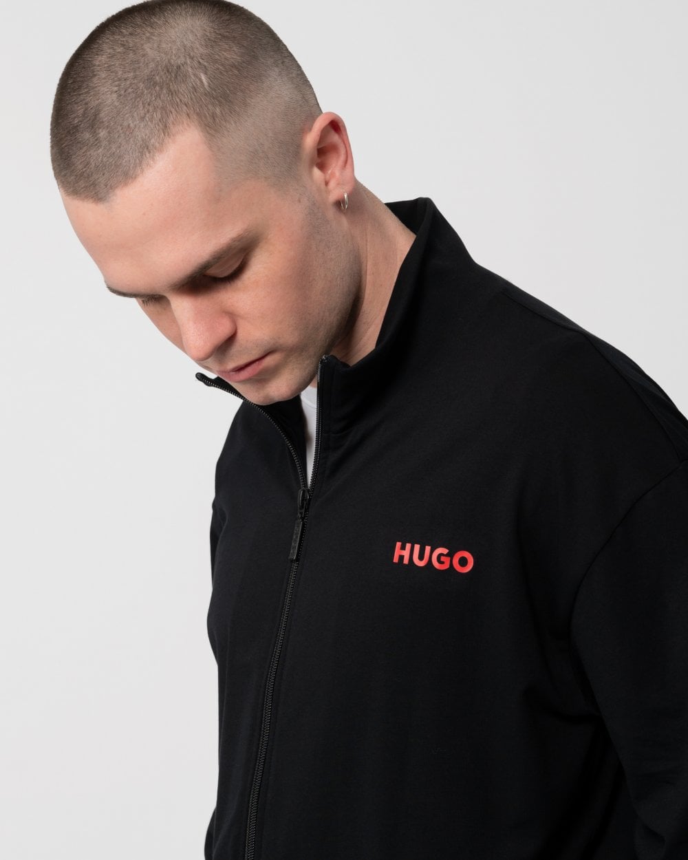 HUGO HUGO Linked Mens Full Zip Loungewear Sweatshirt