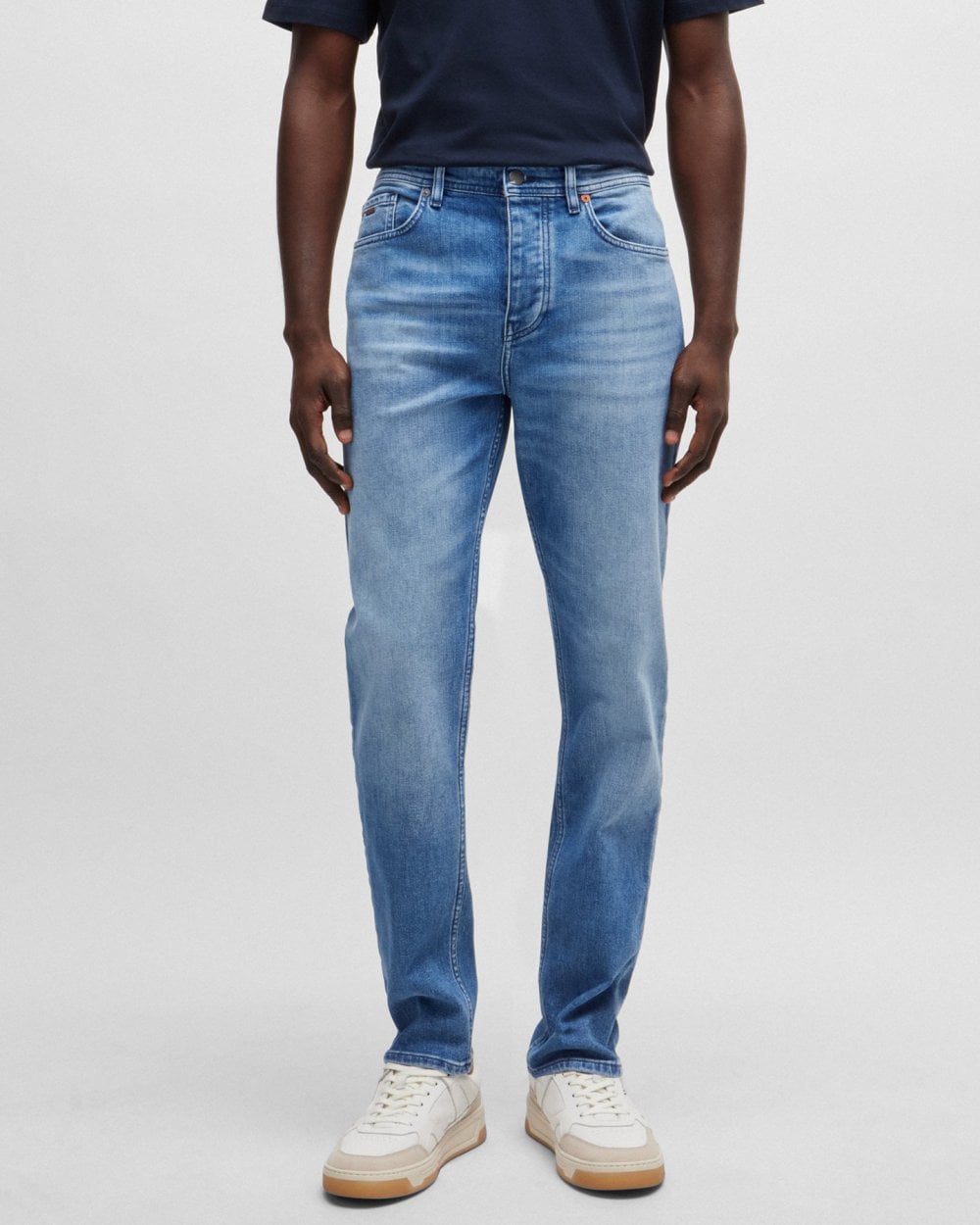 BOSS Orange BOSS Orange Taber BC-C Mens Tapered Fit Jeans in Bright Blue Comfort-Stretch Denim