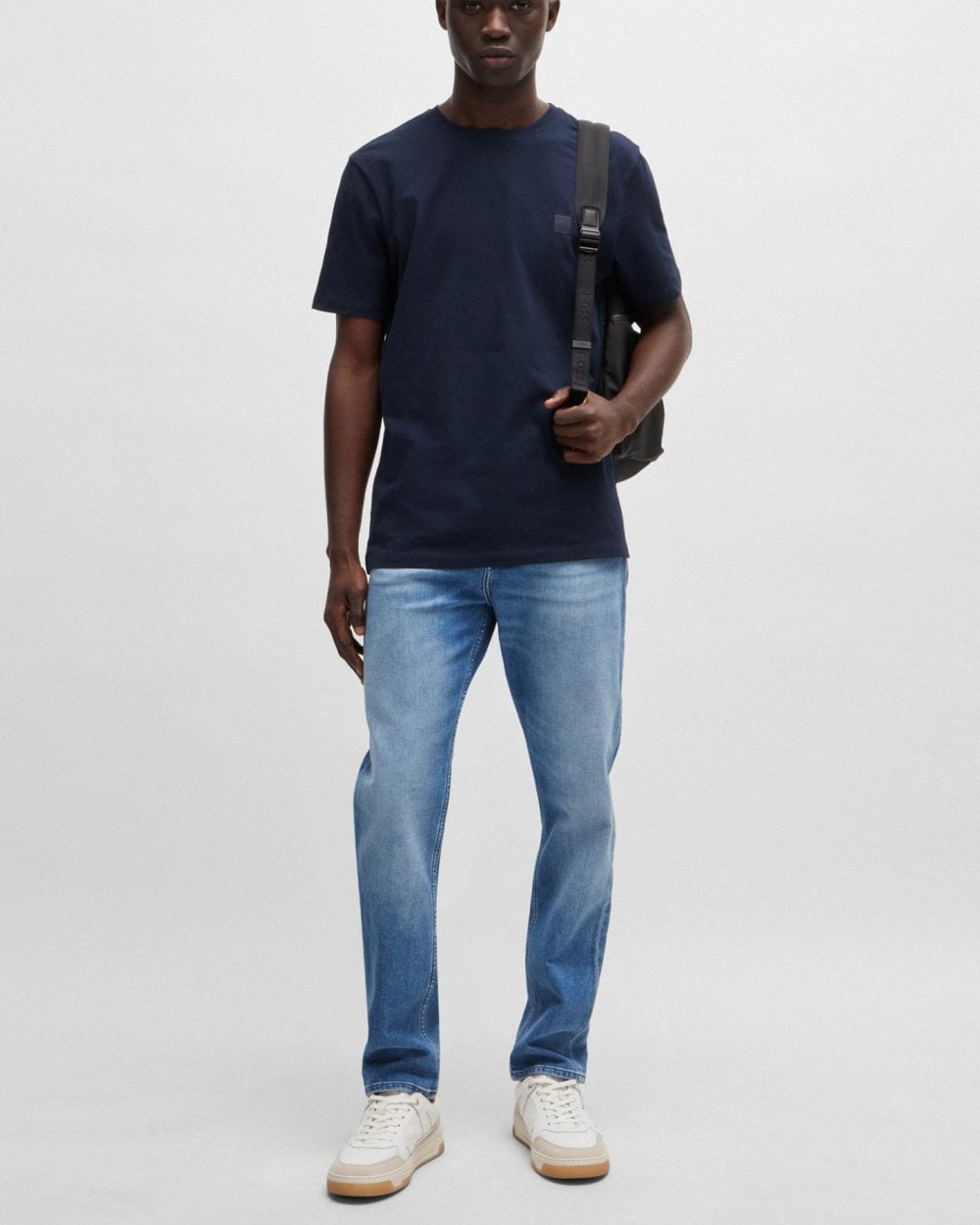 BOSS Orange BOSS Orange Taber BC-C Mens Tapered Fit Jeans in Bright Blue Comfort-Stretch Denim