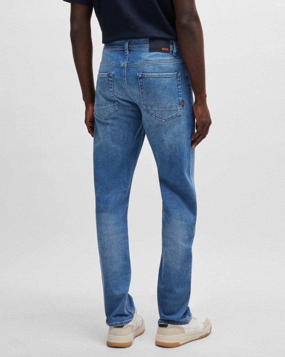 BOSS Orange BOSS Orange Taber BC-C Mens Tapered Fit Jeans in Bright Blue Comfort-Stretch Denim