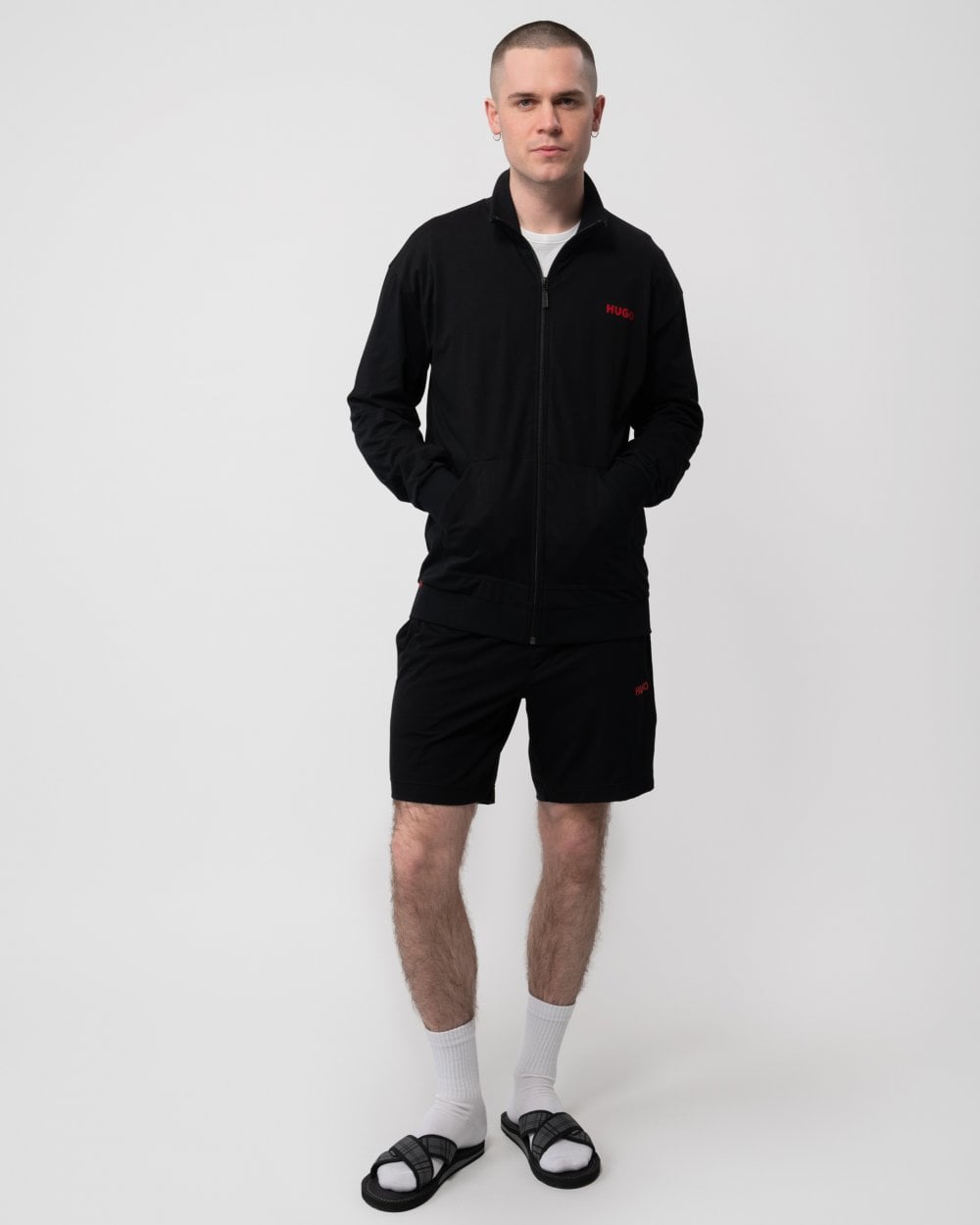 HUGO HUGO Linked Mens Full Zip Loungewear Sweatshirt