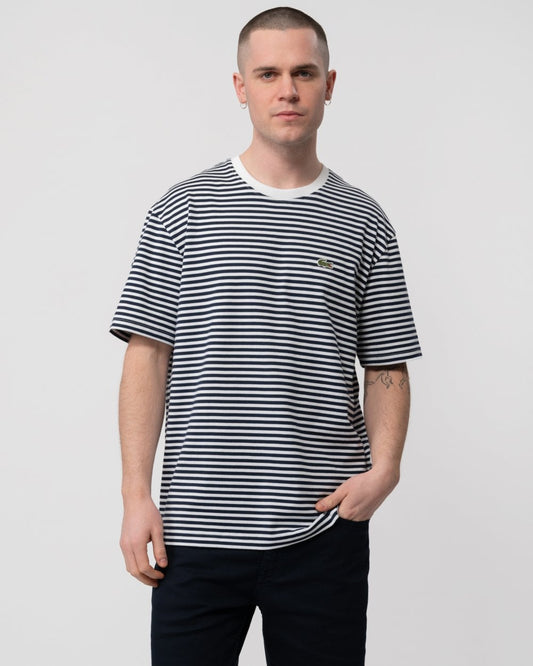 Lacoste Lacoste Mens Striped Crew Neck T-Shirt