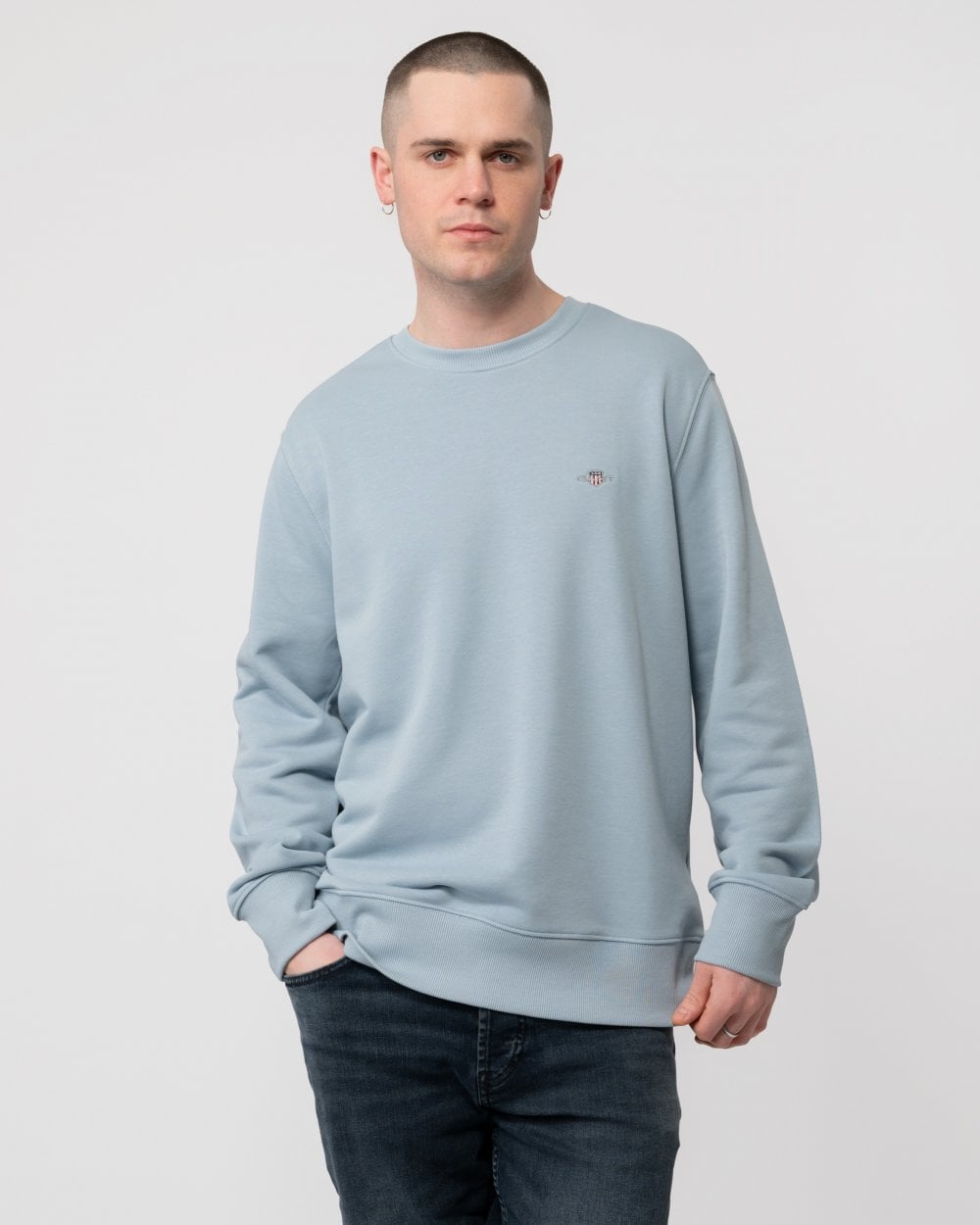 GANT Mens Regular Fit Shield Logo Crew Neck Sweatshirt