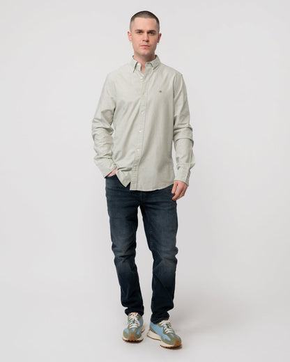 GANT Mens Slim Fit Long Sleeve Oxford Shirt - 345 Milky Matcha