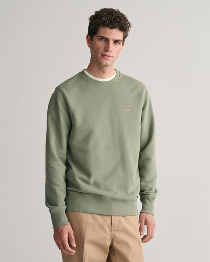 GANT Mens Regular Fit Shield Logo Crew Neck Sweatshirt