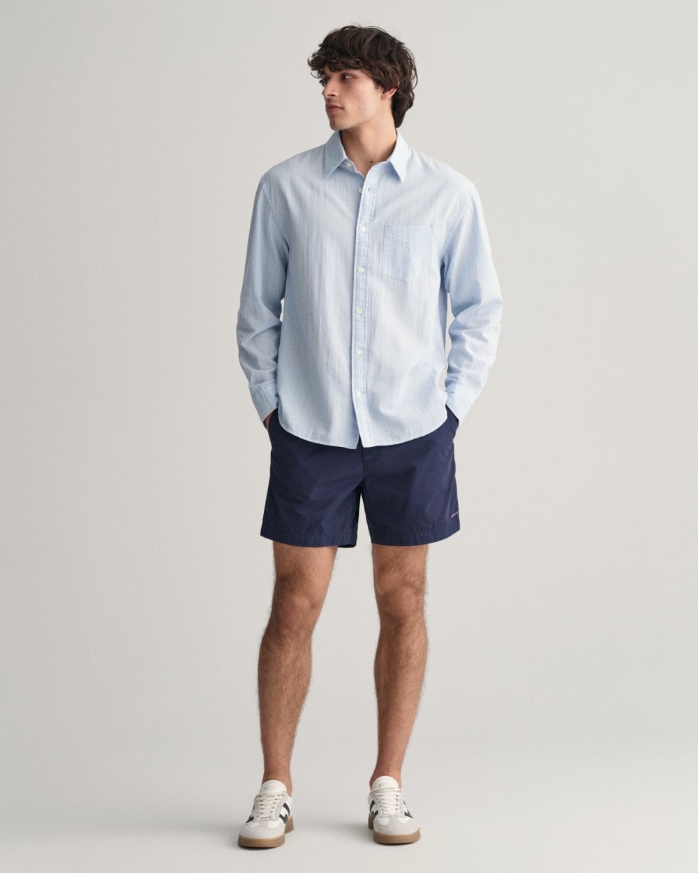 GANT Mens Drawcord Cotton Shorts - 410 Marine