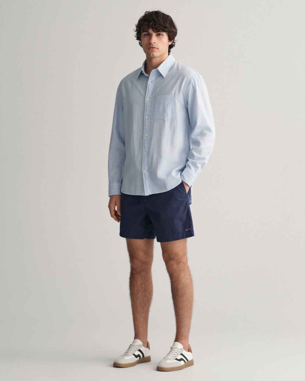 GANT Mens Drawcord Cotton Shorts - 410 Marine