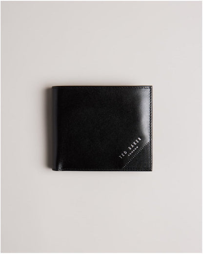 Ted Baker Prugs Mens Embossed Corner Leather Bifold Coin Wallet