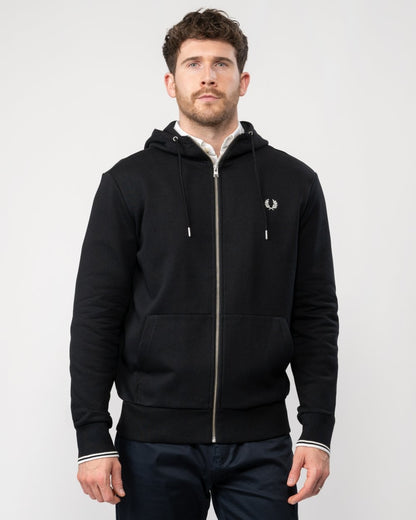 Fred Perry Mens Zip Through Hoodie NOS - Black 198