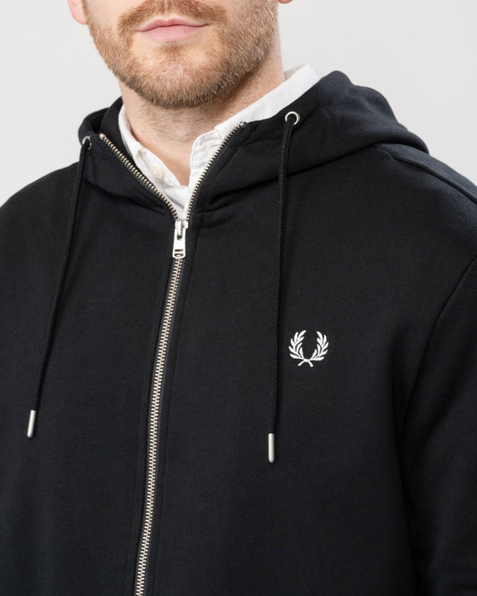 Fred Perry Mens Zip Through Hoodie NOS - Black 198