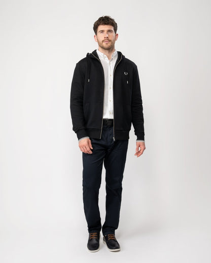 Fred Perry Mens Zip Through Hoodie NOS - Black 198
