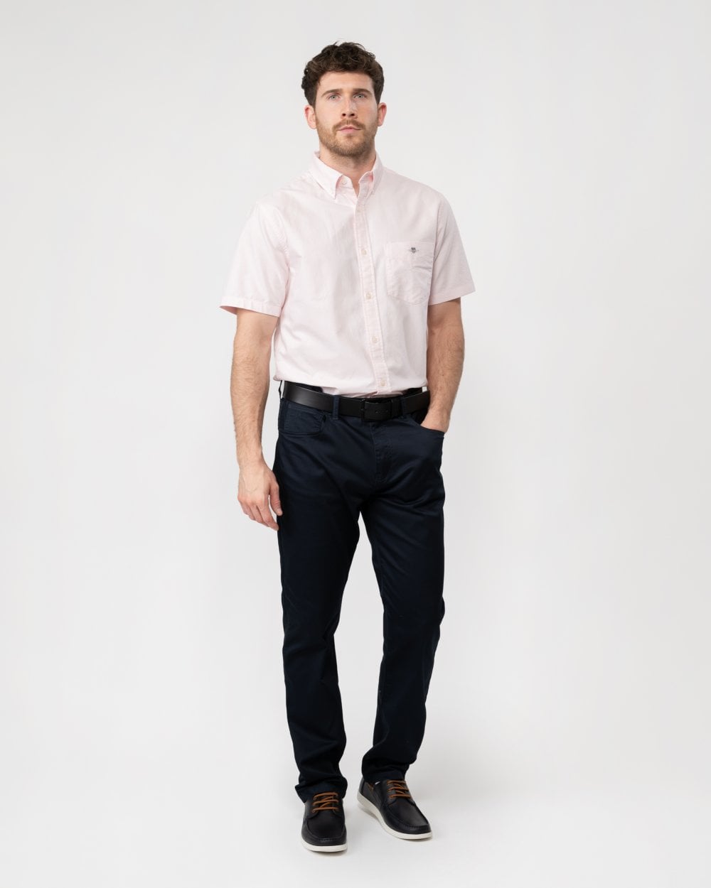 GANT Mens Regular Fit Short Sleeve Oxford Shirt - 662 Light Pink