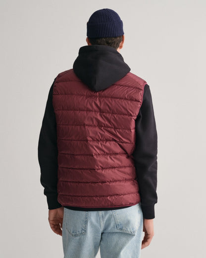 GANT Mens Light Down Gilet - 638 Wine Red