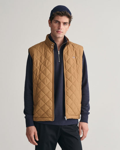 GANT Mens Quilted Windcheater Vest - 210 Roasted Walnut