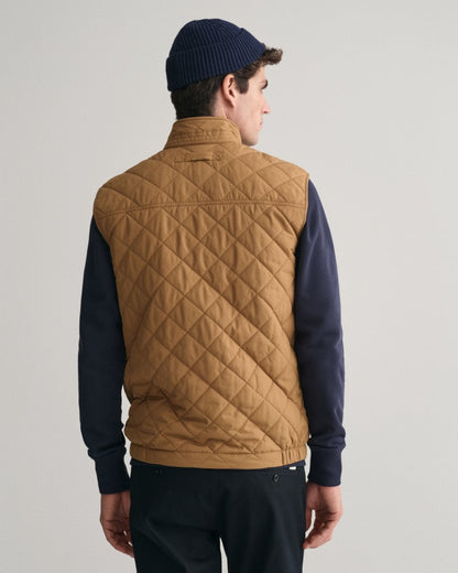 GANT Mens Quilted Windcheater Vest - 210 Roasted Walnut
