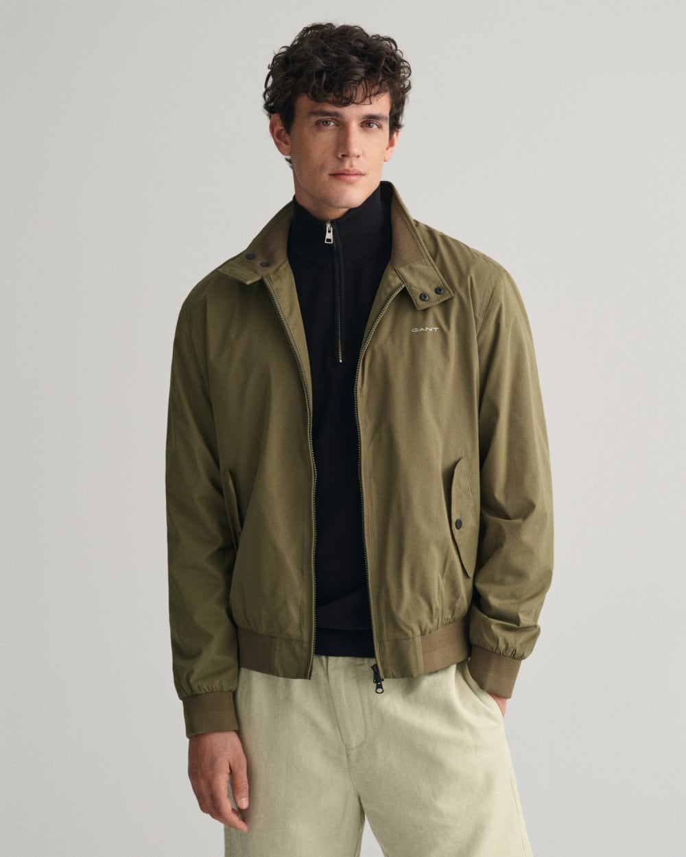GANT Mens Lightweight Harrington Jacket - 301 Juniper Green