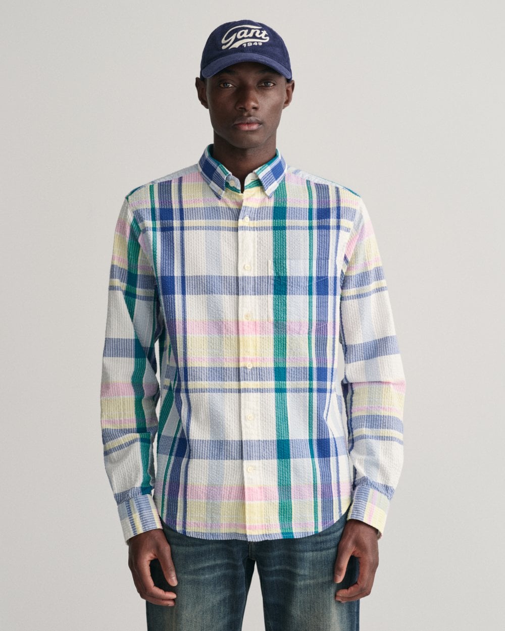 GANT GANT Mens Regular Fit Seersucker Madras Shirt