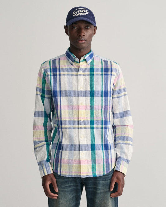 GANT GANT Mens Regular Fit Seersucker Madras Shirt