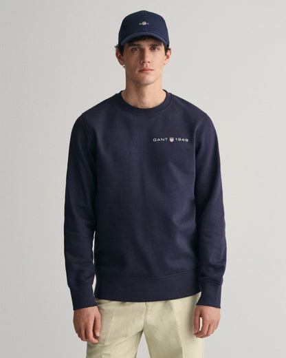 GANT Mens Printed Graphic Crew Neck Sweatshirt