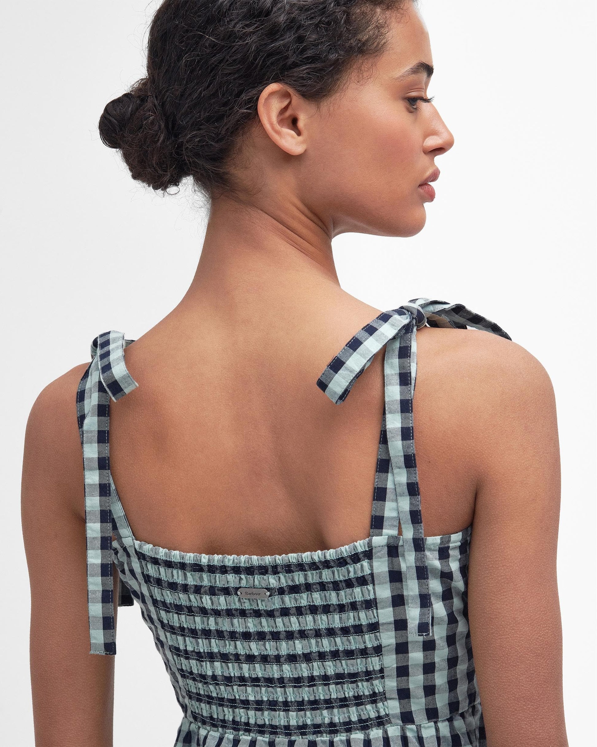 Barbour Abigail Womens Gingham Midi Dress