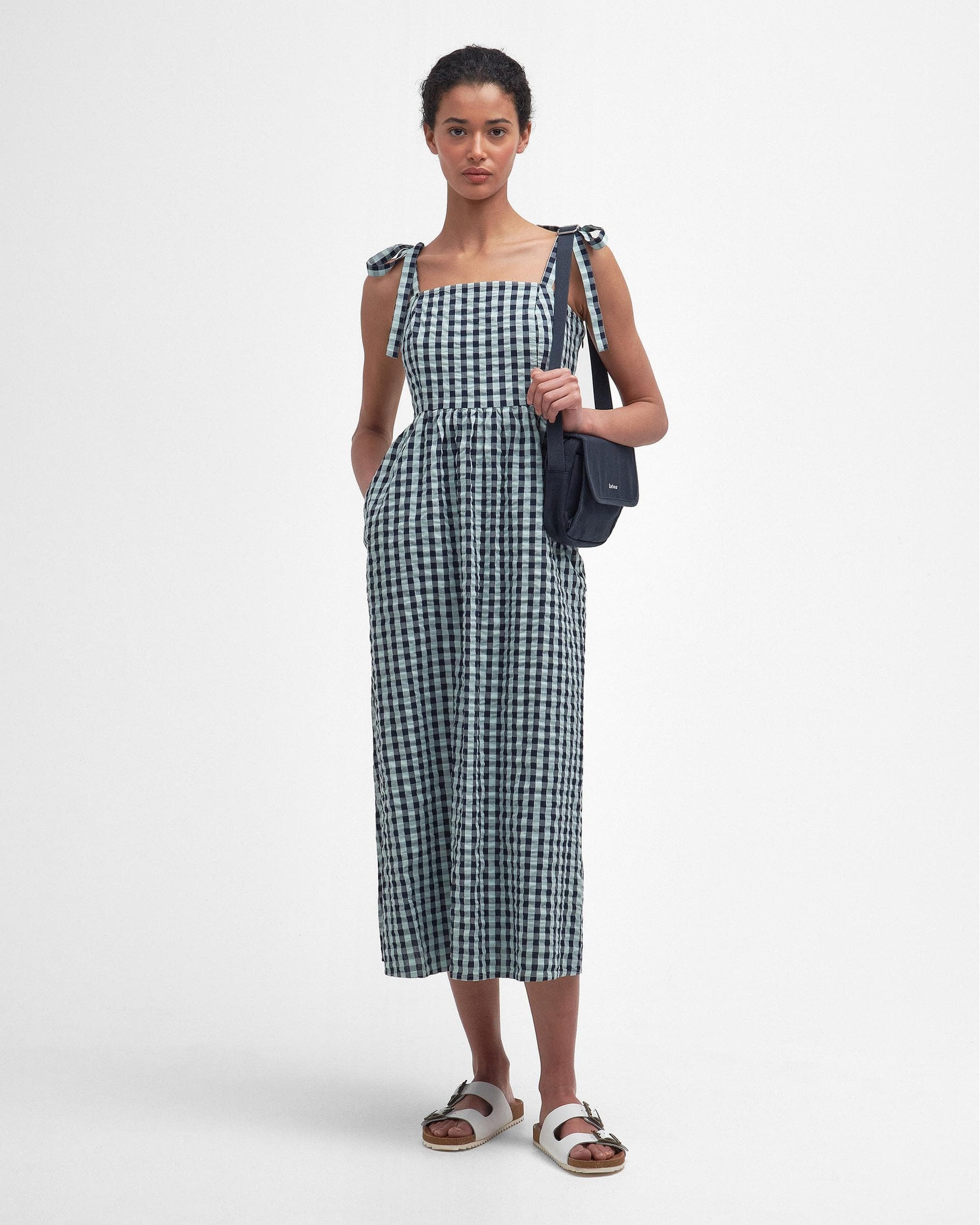 Barbour Abigail Womens Gingham Midi Dress