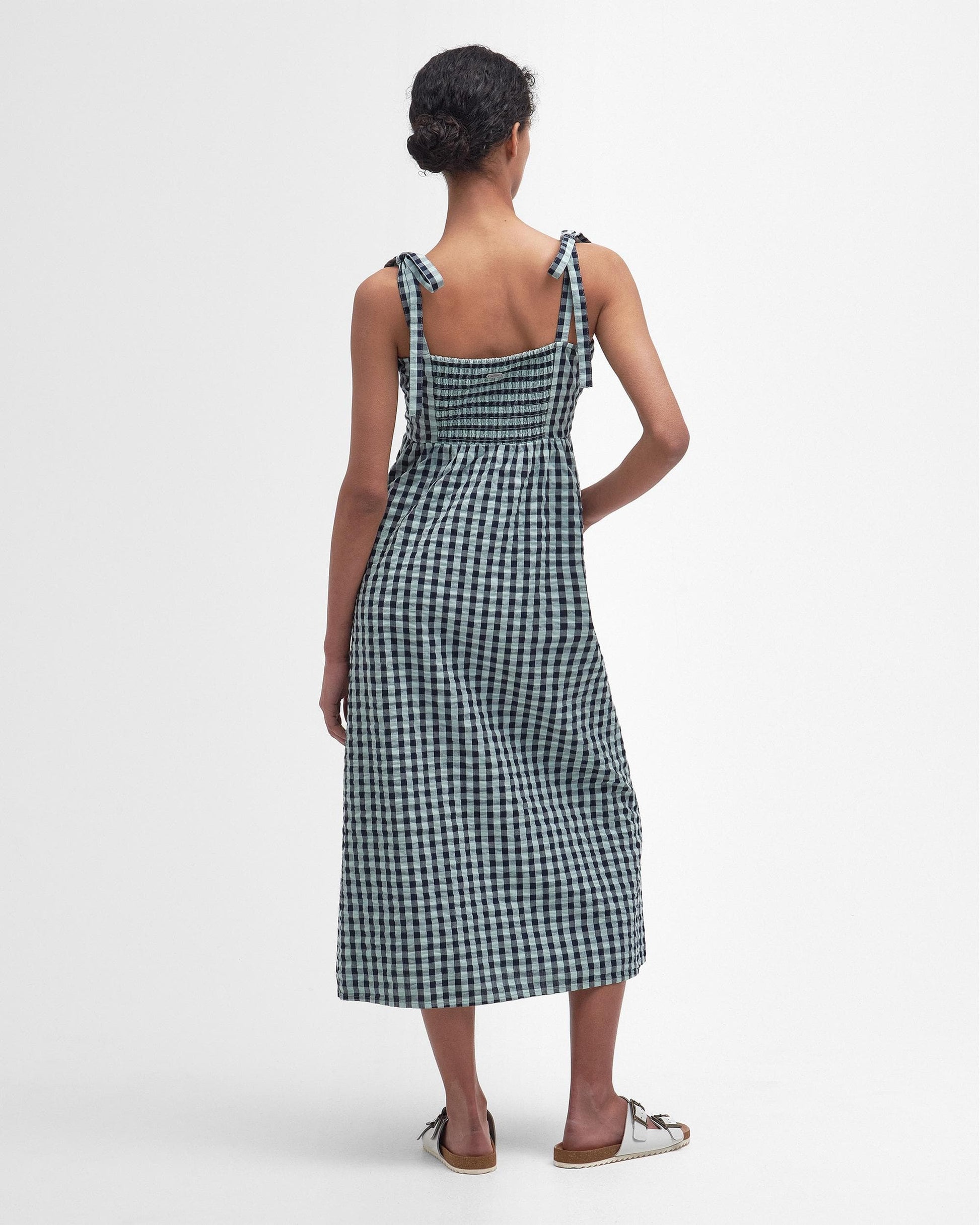 Barbour Abigail Womens Gingham Midi Dress