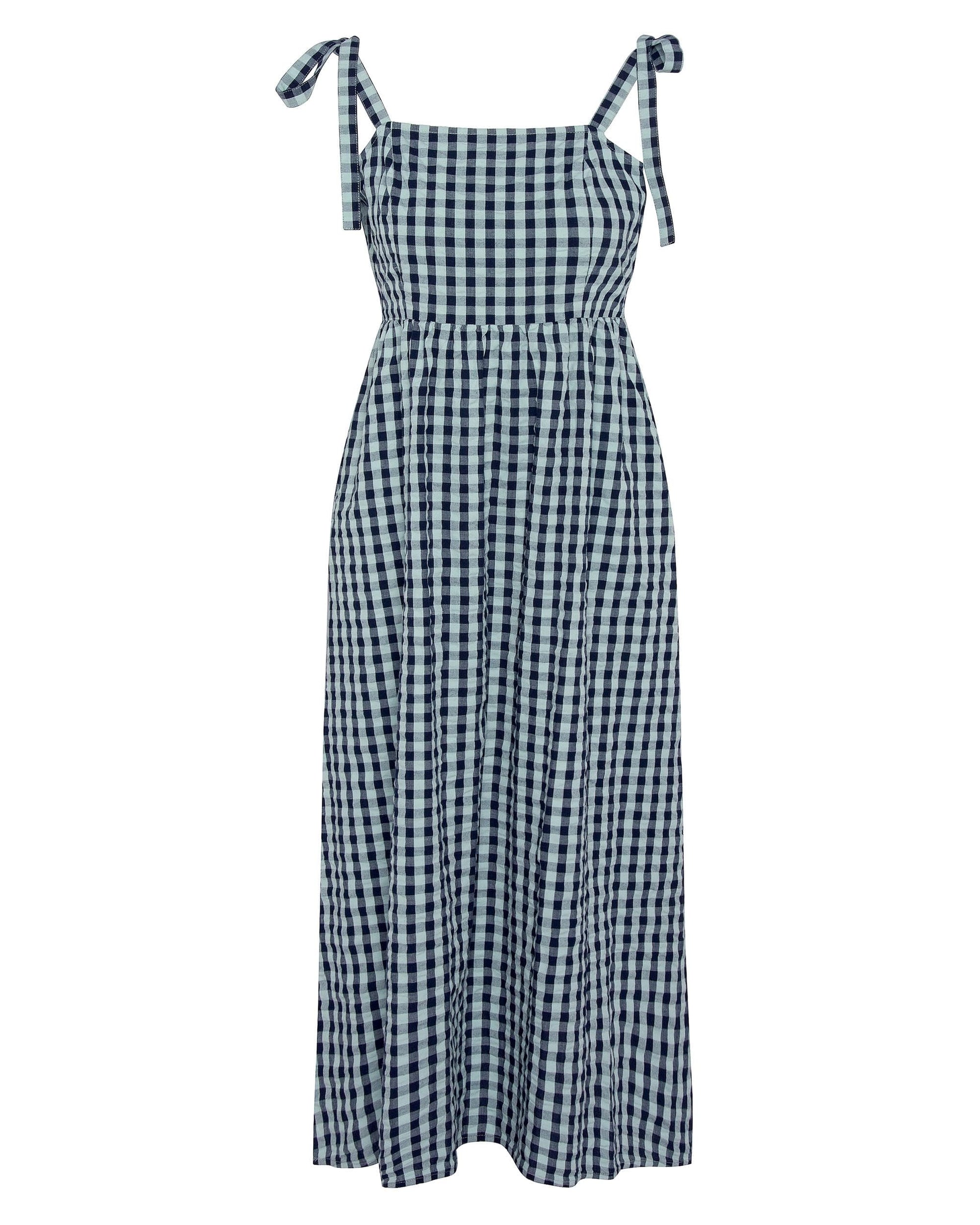 Barbour Abigail Womens Gingham Midi Dress