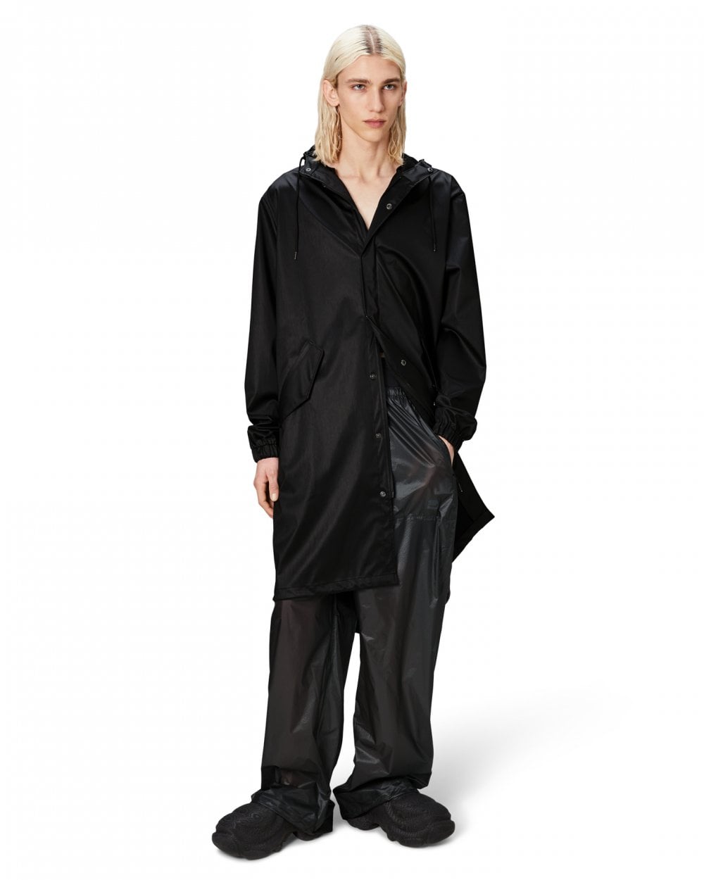 Rains Unisex Fishtail Parka - 84 Black Grain