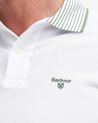 Barbour Denwick Mens Tailored Polo Shirt - White