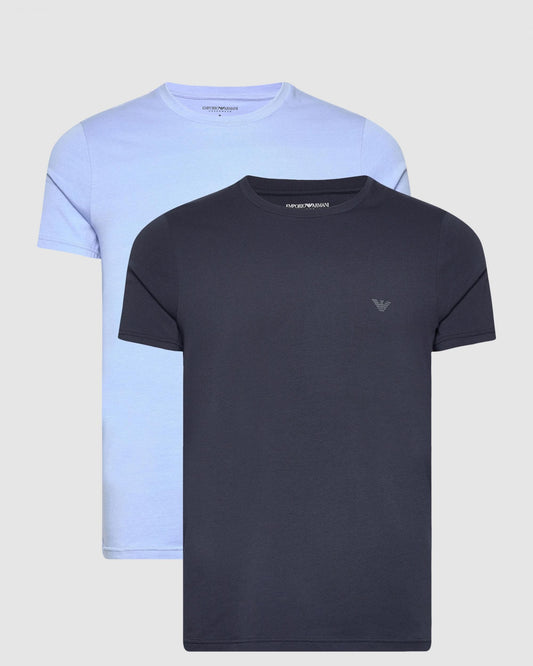 Emporio Armani Emporio Armani Mens 2-Pack Eagle Logo Loungewear T-Shirts