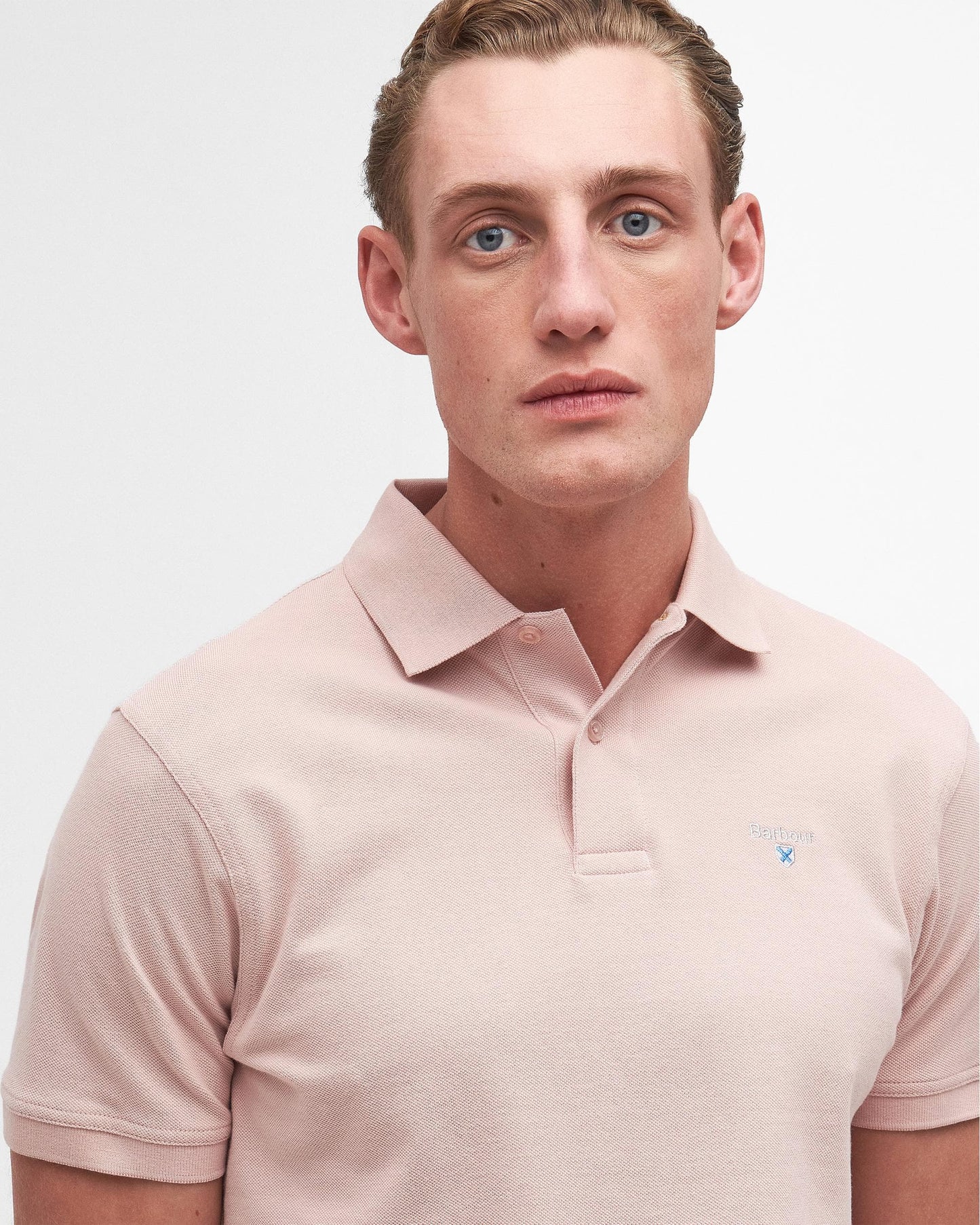 Barbour Mens Sports Polo Shirt - Pink Quartz