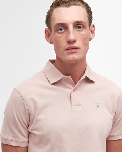 Barbour Mens Sports Polo Shirt - Pink Quartz