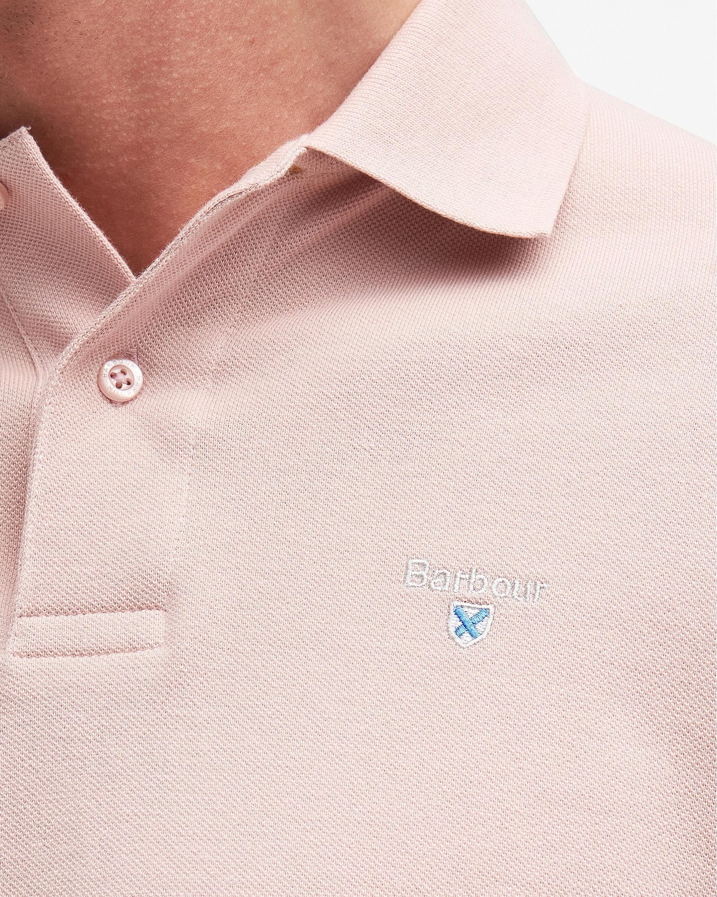 Barbour Mens Sports Polo Shirt - Pink Quartz