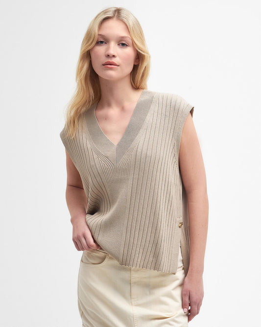Barbour International Alicia Womens Sleeveless Knitted V-Neck Jumper