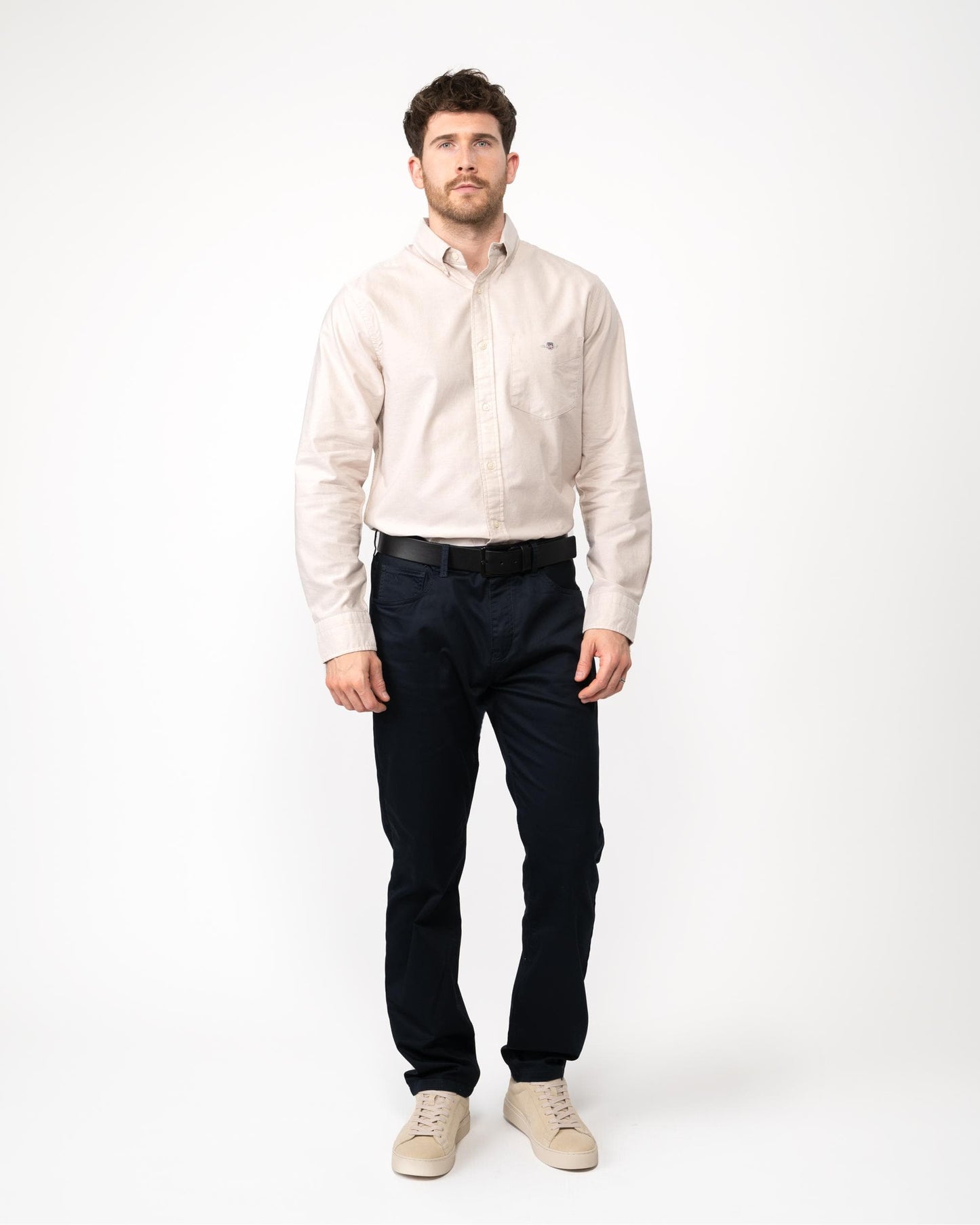 GANT Mens Regular Fit Long Sleeve Oxford Shirt - 277 Dry Sand