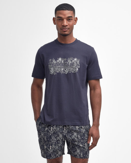 Barbour International Ridley Mens Tailored Graphic T-Shirt