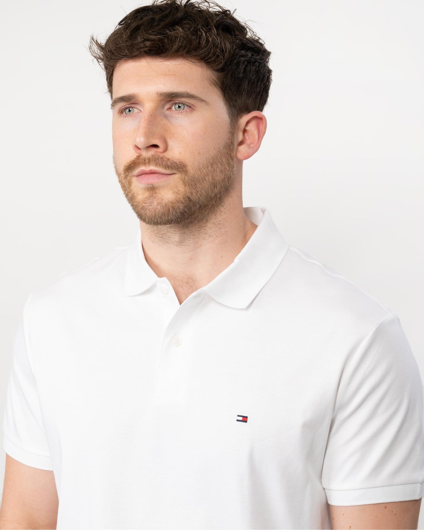 Tommy Hilfiger Liquid Cotton Essential Mens Polo - Th Optic White