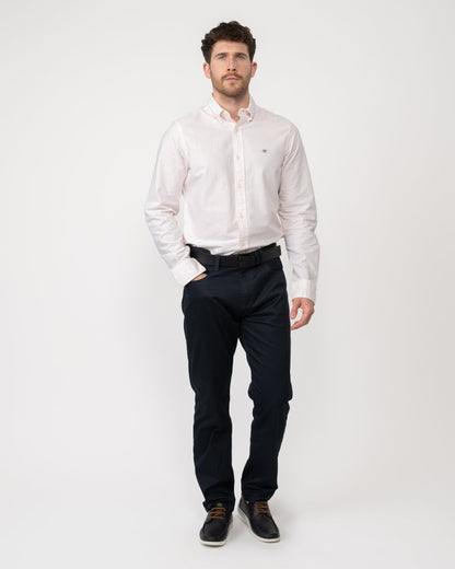 GANT Mens Slim Fit Oxford Banker Stripe Shirt - 662 Light Pink
