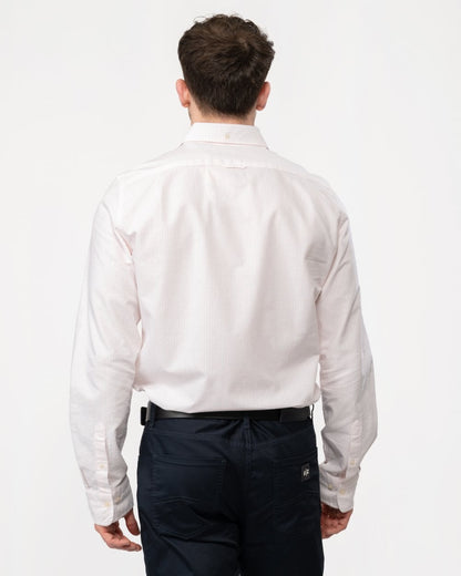 GANT Mens Slim Fit Oxford Banker Stripe Shirt - 662 Light Pink