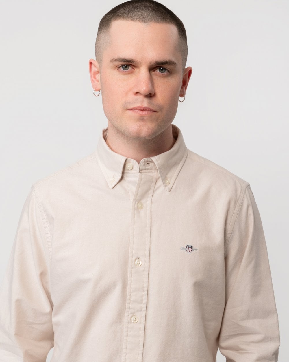 GANT Mens Slim Fit Long Sleeve Oxford Shirt - 277 Dry Sand