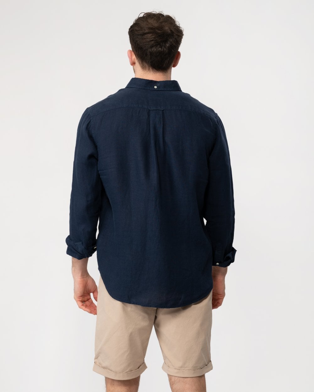 GANT Mens Regular Garment Dyed Linen Shirt - 410 Marine