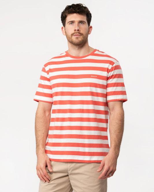 GANT GANT Mens Stripe Short Sleeve T-Shirt