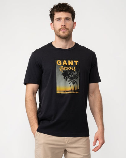 GANT Mens Washed Graphic Short Sleeve T-Shirt