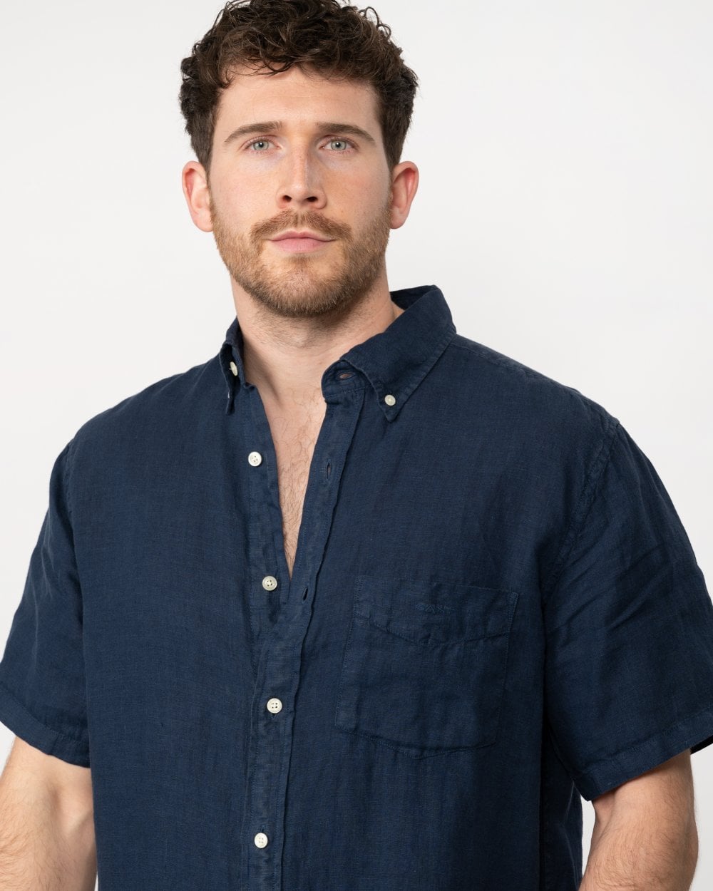 GANT GANT Mens Regular Garment Dyed Linen Short Sleeve Shirt